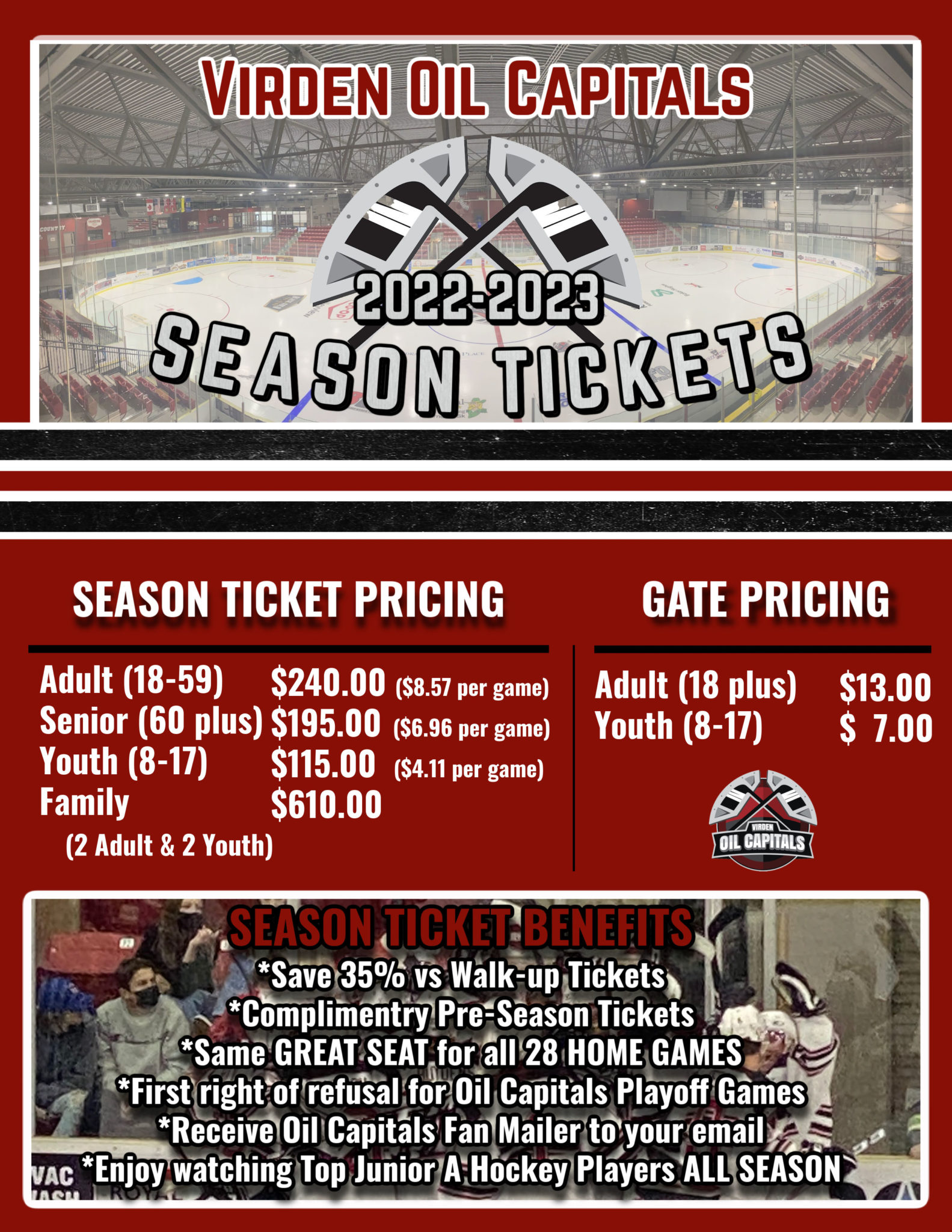 Ticket Information Virden Oil Capitals