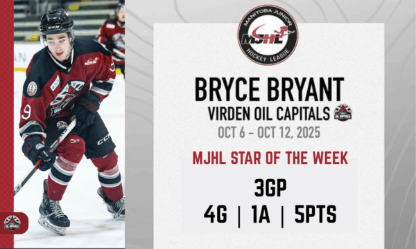 Bryant Named an MJHL Star of the Week
