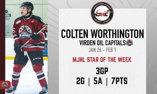 Worthington Named MJHL Star of the Week