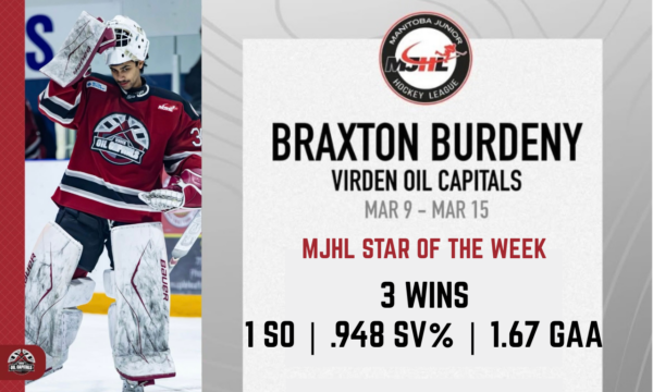 Burdeny Named MJHL Star of the Week
