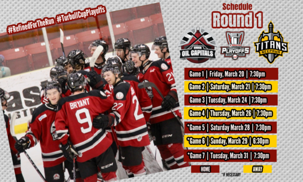 Oil Caps vs Titans – 1st Round Playoff Schedule