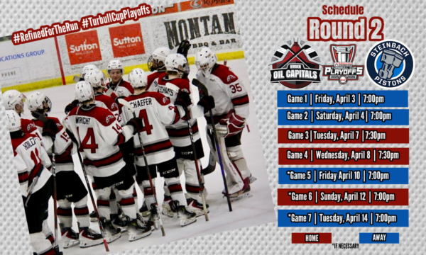 Oil Caps vs Pistons – 2nd Round Playoff Schedule